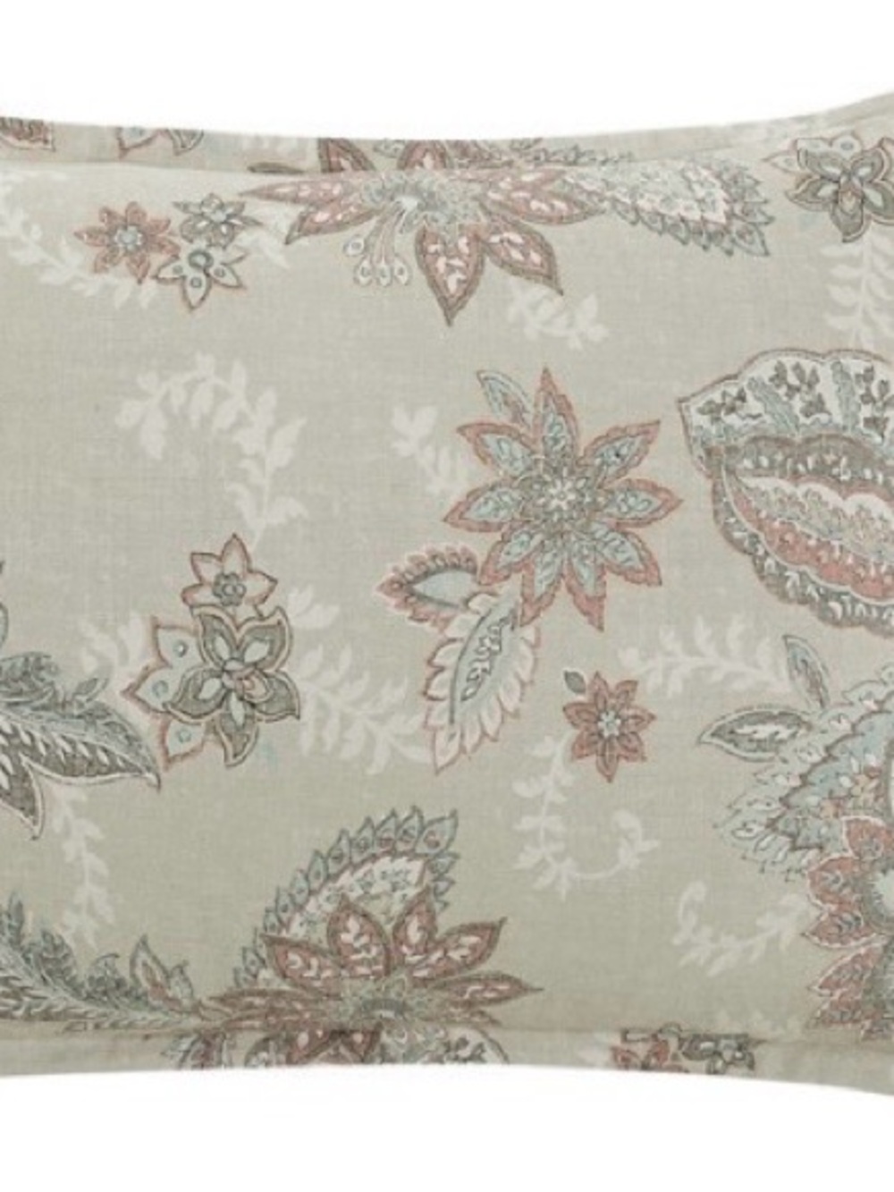 Floral Paisley Comforter Set in Sage and Blush - Home Bedding reversible. - Picture 3 of 6